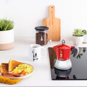 Bialetti - Moka Induction, Moka Pot, Suitable for all Types of Hobs, 6 Cups Espresso (7.9 Oz), Red 6 Cups Red