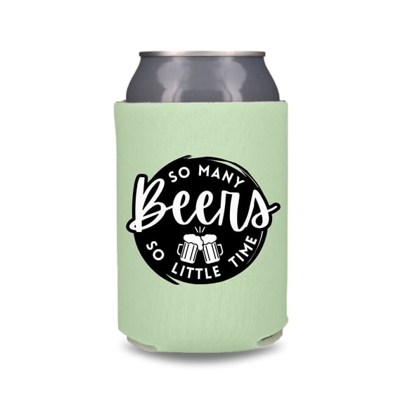 Funny Can Coolers, So Many Beers So Little Time Coolies, Gag Gifts, Beer Coolers, Party Favors (Mint)