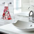 thumbnail image 5 of Yayeee Kitchen Hanging Hand Towels Set of 2 with Loop Bathroom Absorbent Tie Towel, Pink and Red Flowers, 5 of 7