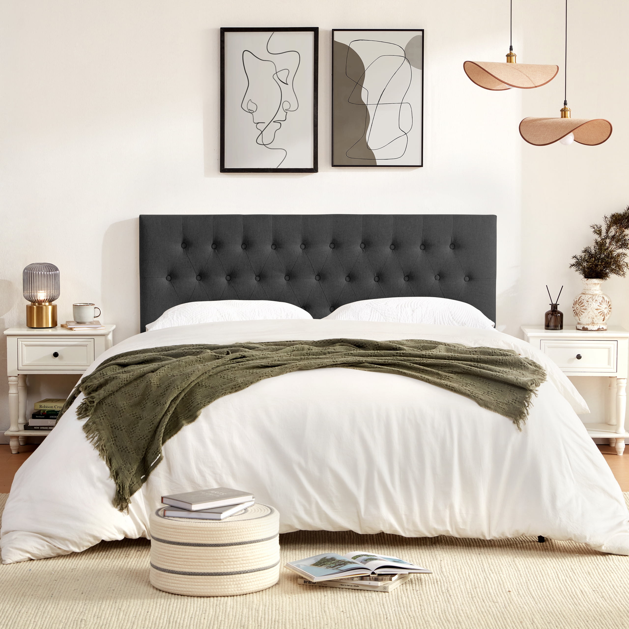 Weture Upholstered Polyester Headboard Adjustable Height Full