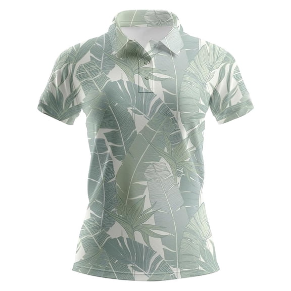 Wang6 Womens Plus Sze Polo Shirts Short Sleeve Upf 50 Sun Protection Golf Shirts Summer Floral Printed Button up Tops T Shirts 0629LiLight Green XL