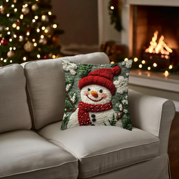 FeiFu 4Pcs Christmas Pillow Covers 17.72x17.72in Pillow Covers Christmas Decorations Home Decor Pillow Covers for Home Holiday Sofa or Bedroom Decor (Excluding Pillow Core)