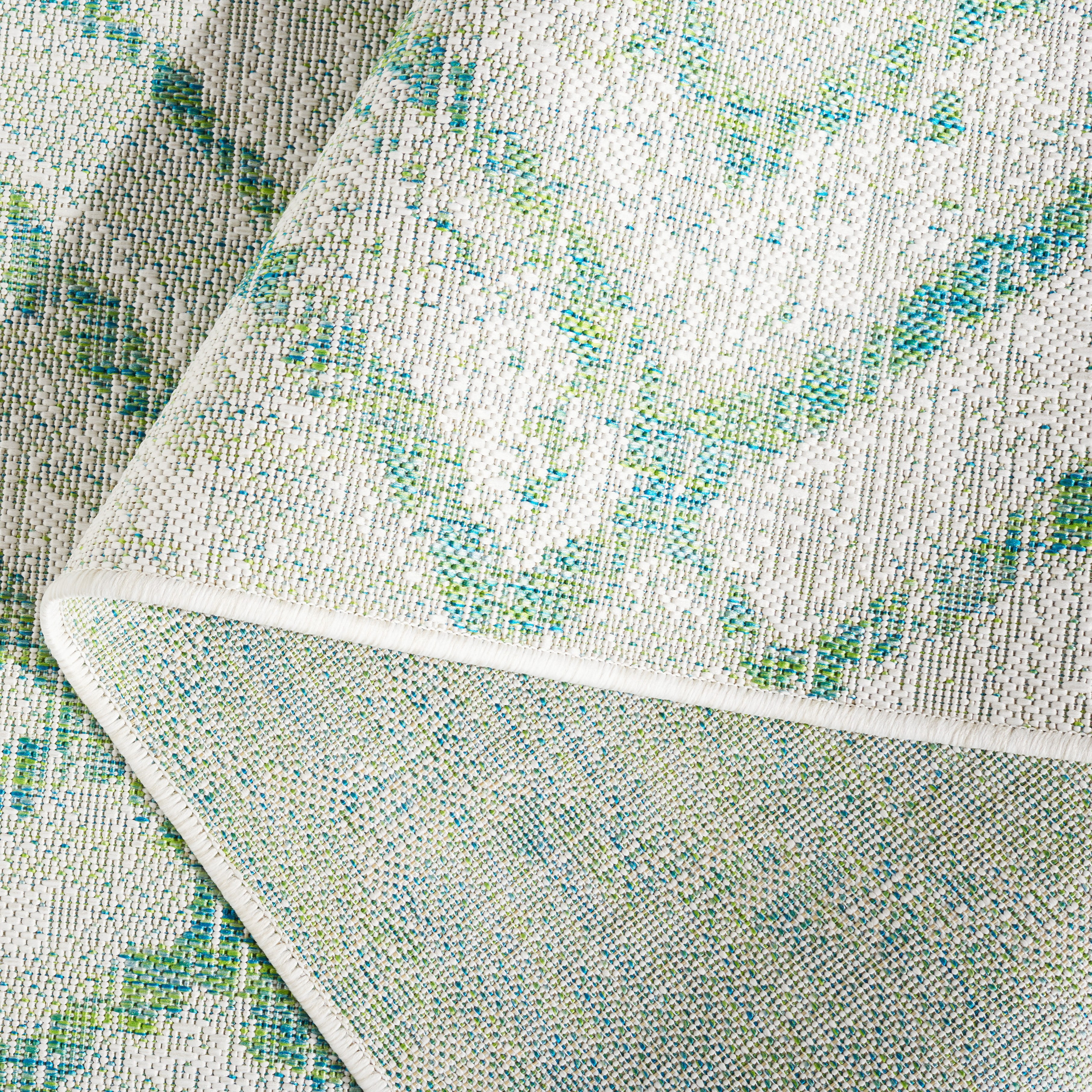 SAFAVIEH Courtyard Alexa Geometric Indoor/Outdoor Area Rug, Ivory/Green, 8' x 10'
