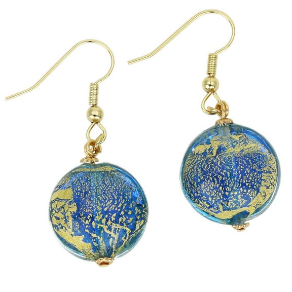 GlassOfVenice Murano Glass Ca D'Oro Earrings - Aqua