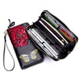 thumbnail image 4 of Ayli Women's RFID Block Leather Butterfly Zip Around Cell Phone Clutch Wallet, 4 of 7