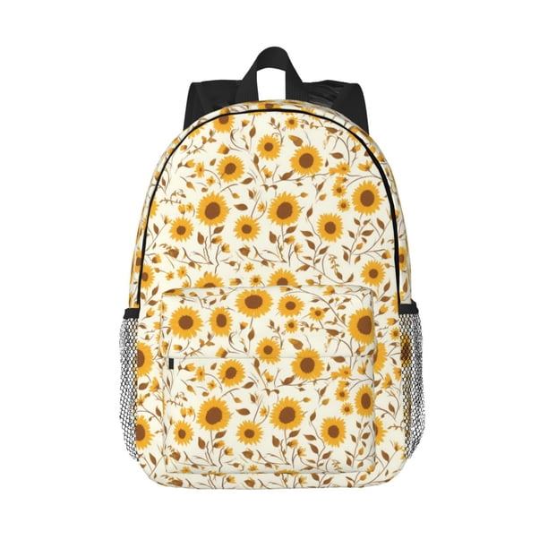 Easygdp Brown Leaf Sunflower Mochila Ligera de 15 Pulgadas para Estudiantes, Mochila Cómoda para la Escuela y Viajes, Correas Ajustables