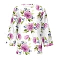 thumbnail image 3 of Blouses et Hauts pour Femmes Mode Manches Trois-Quarts Rétro Col en V Imprimé de Pâques Hauts Amples Blouse Hauts et Blouses Sexy Manches 1/2 pour Femmes, 3 of 5