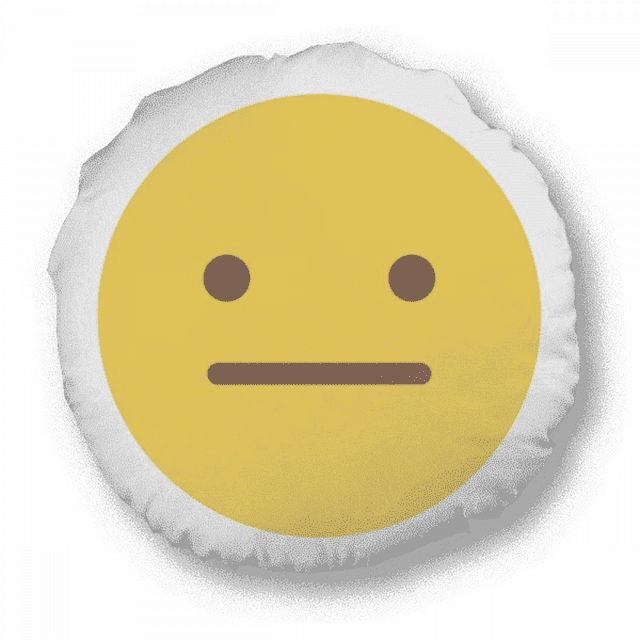 Speechless Cute Online Chat Face Cartoon Round Throw Pillow Home Decoration Cushion