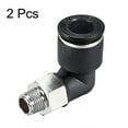 thumbnail image 3 of Push to Connect Tube Fitting Male Elbow,10mm Tube OD x 1/8 NPT Thread Pneumatic Air Push Fit Lock Fitting 2pcs, 3 of 3