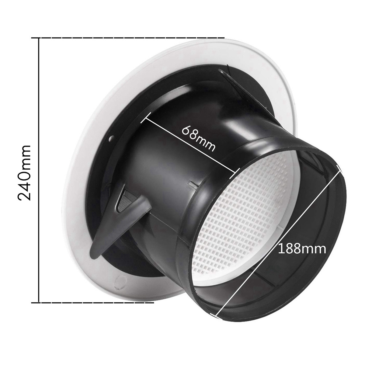 3pcs 8 Inch Round Air Vent ABS Louver Grille Cover White Soffit Vent with Built-in Fly Screen Mesh