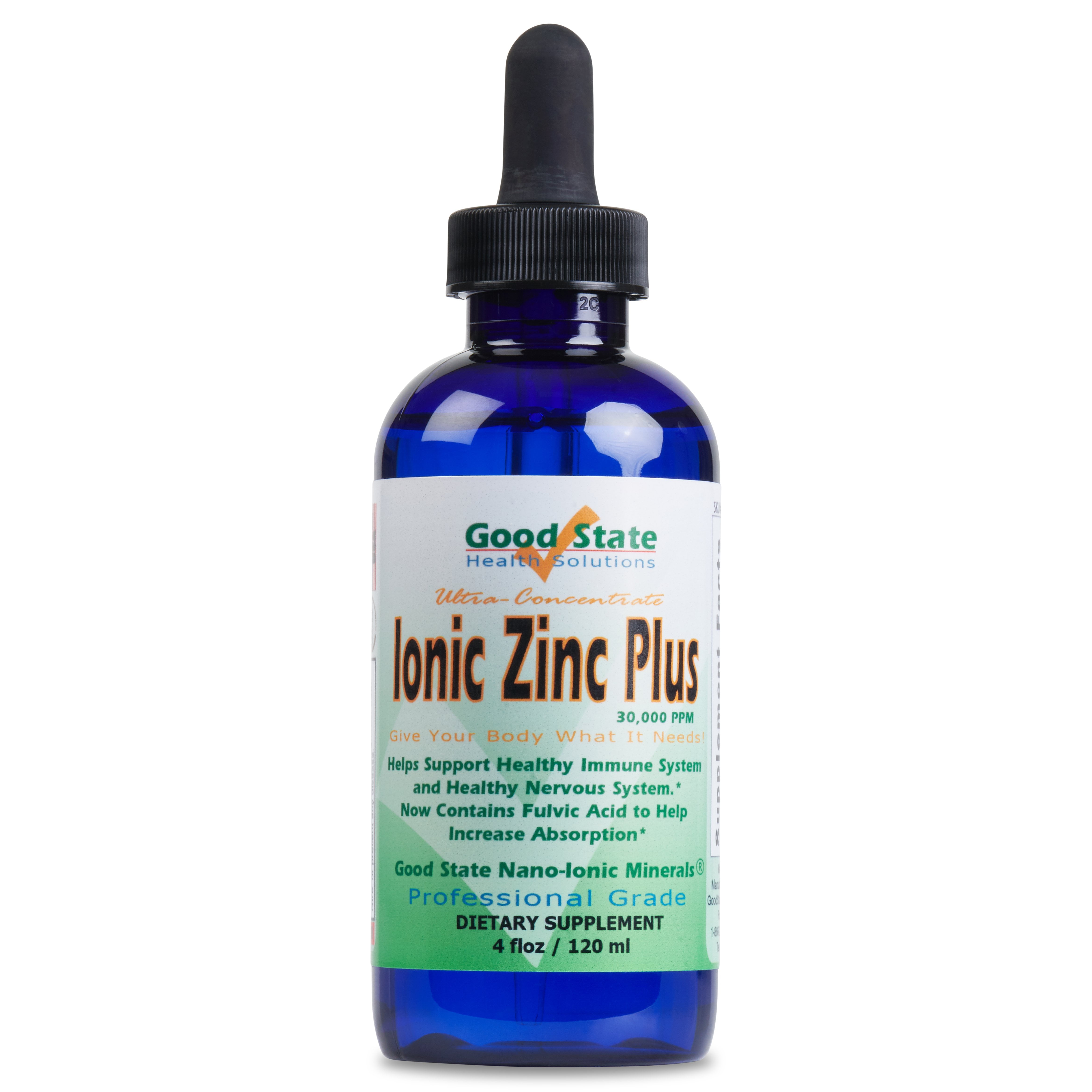 Good State Liquid Ionic Zinc Plus Ultra Concentrate (10 drops equal 15 mg 200 servings per