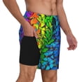 thumbnail image 2 of Balery Multicolored Butterflies Bañador para hombre, shorts de playa de secado rápido con entrepierna y forro de compresión-Large, 2 of 6