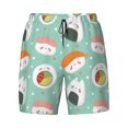 thumbnail image 4 of Lsque Mens Swim Trunks Kawaii Sushi Pattern - Bathing Suit Compression Liner - Beach Swim Shorts Swimwear - (S-3XL) - Stretch Quick Dry -Small, 4 of 9