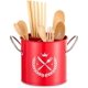 thumbnail image 1 of Estante para utensilios de cocina, Estante cubierto grande con manijas de acero inoxidable Estante para platos cubierto con divisor extraíble Ideal para utensilios de cocina Se puede usar como un estante para esponjas, rojo brillar Electrónica, 1 of 5