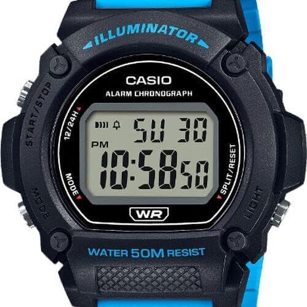 Casio Men's Heavy Duty Digital Watch with Blue Strap W219H-2A2V