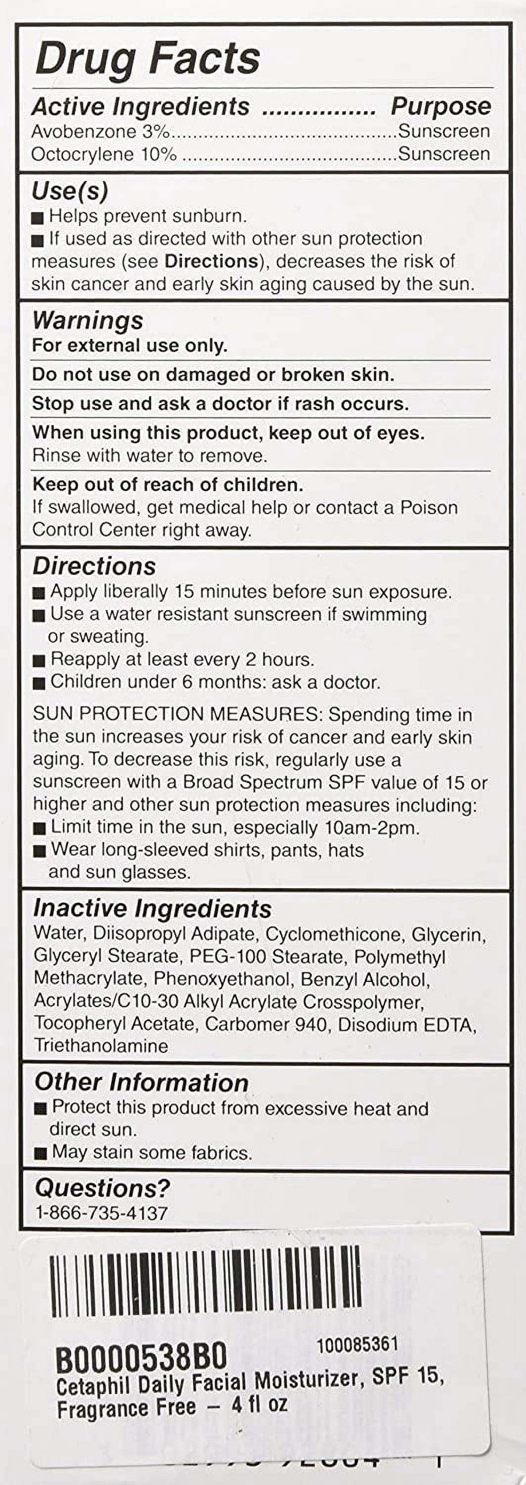 Cetaphil, Daily Facial Moisturizer, SPF 15, 4 fl oz Pack of 3