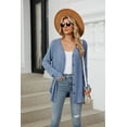 thumbnail image 2 of Women's Long Sleeve Knit Sweater Open Front Cardigan Button Loose Outerwear Tie Front Knot Tops, 2 of 3
