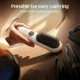 thumbnail image 5 of Cordless Hair Straightener Brush for Travel, Portable 2-in-1 Straightening with 9 Heat Settings, Fast Heating Rechargeable Flat Iron, Gift Women (White) White, 5 of 7