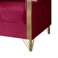thumbnail image 5 of Castle Place Comtemporary Glam Velvet Upholstered Loveseat, Dark Pink, 5 of 7