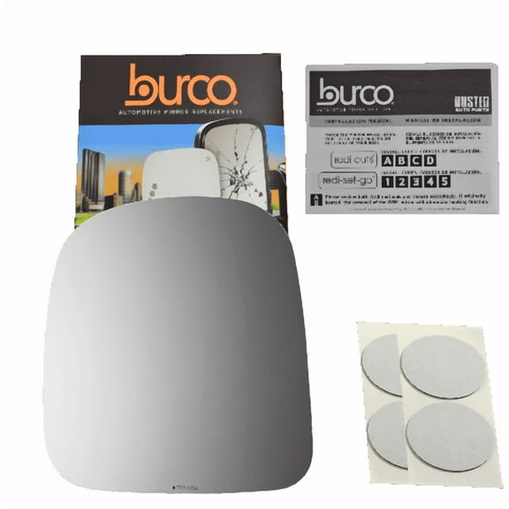 Burco Side View Mirror Replacement Glass with Motor Mount Plate - Clear Glass - 2710HRSG