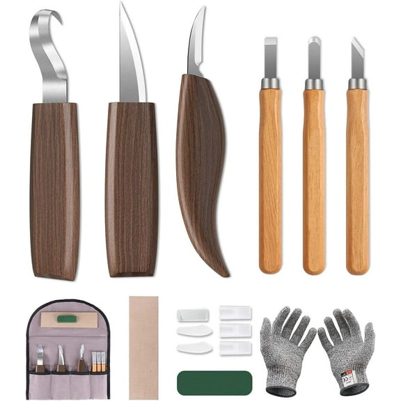 Woodworker's Essential, Wood Carving Spoon Blank & Chromium Vanadium Alloy Steel Blades, Craft Beautiful Spoons and More
