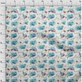 thumbnail image 3 of oneOone Coton Flex Bleu Turquoise Tissu Verre/vanille et Appareil Photo Voyage Matière de Robe Tissu Imprimé Tissu au Mètre 40 Pouces de Large, 3 of 4