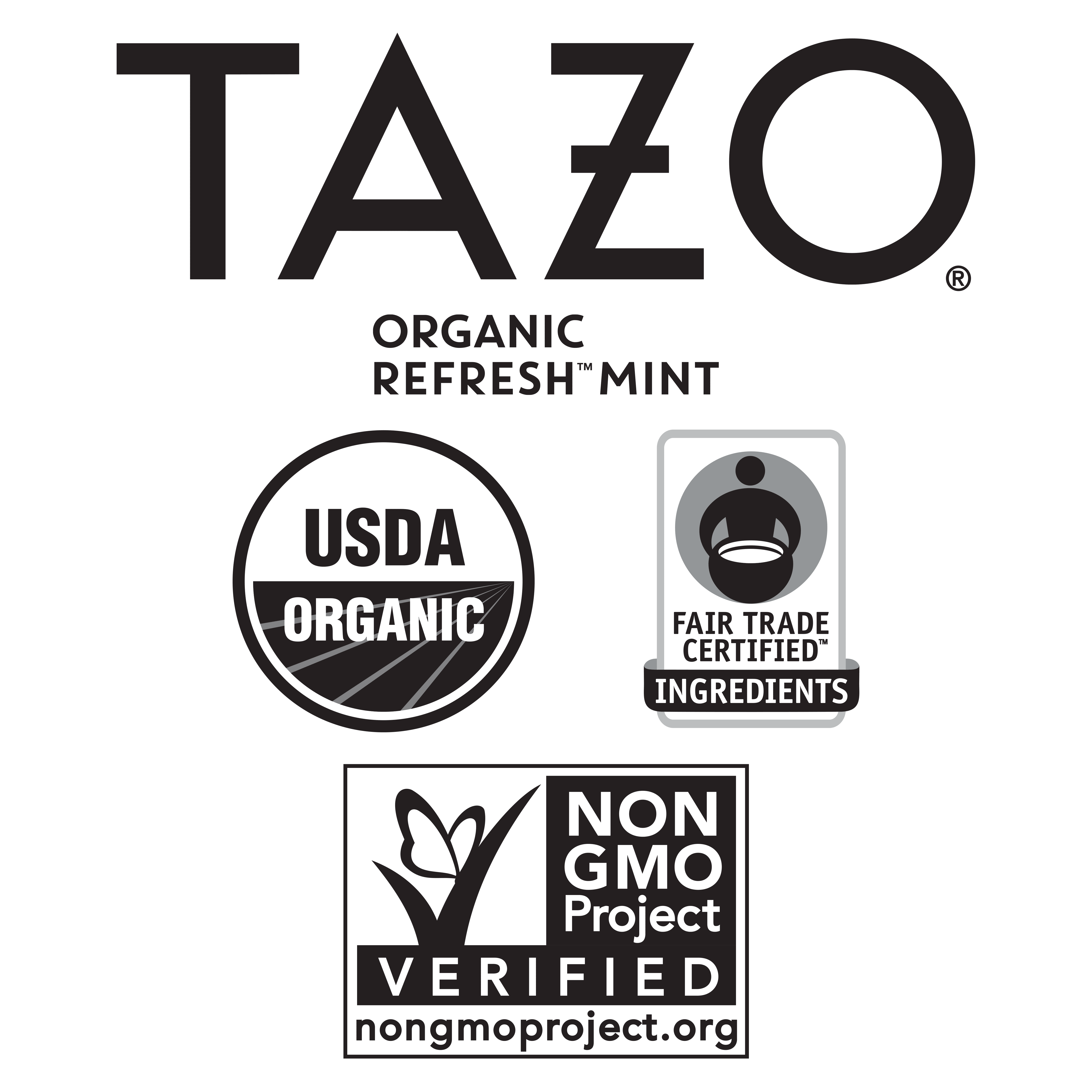 TAZO Regenerative Refresh Mint Herbal Tea Bags, Caffeine-Free, 16 Count (Pack of 6)