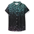 thumbnail image 4 of Pompotops Blouse Décontractée à Col pour Femmes Manches Courtes Imprimé Chemise Ample Boutons Cardigan Liquidation, 4 of 5