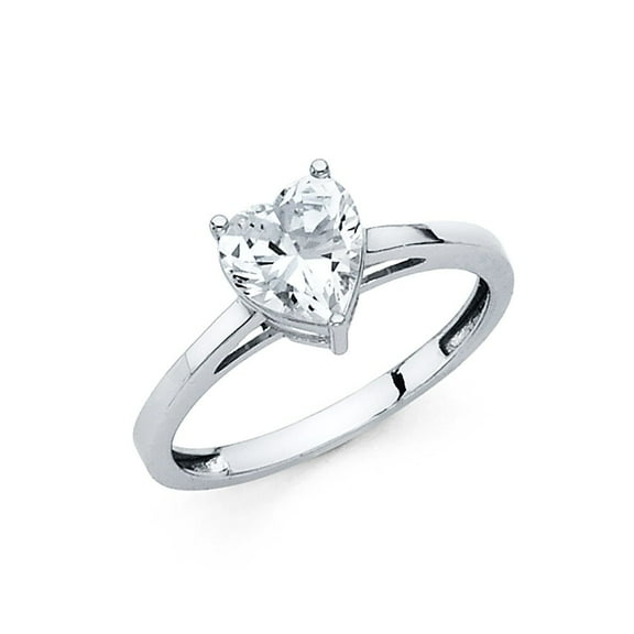 14k Yellow Italian Gold Pear 1.0 ct CZ Double Wire Soliatre Engagement Ring