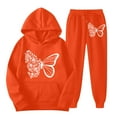 thumbnail image 2 of HSHMT Suits for Women 2 Piece Women's 2 Piece Outfits Butterfly Print Hoodies Pullover Sweatshirt Sweatsuits Joggers Pants With Pockets, 2 of 5