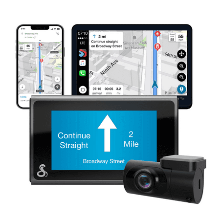 Cobra SC 400D 4K Dash Cam + Rear Cam: 3" Touchscreen, Live Alerts, CarPlay Compatible Dash Camera