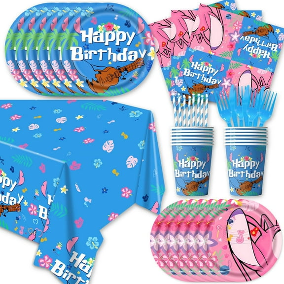 141Pack Cartoon Party Decoraion Party Tableware Plates, Napkin Tablecloth,Forks,Spoon,Knife For Birthday Decorations