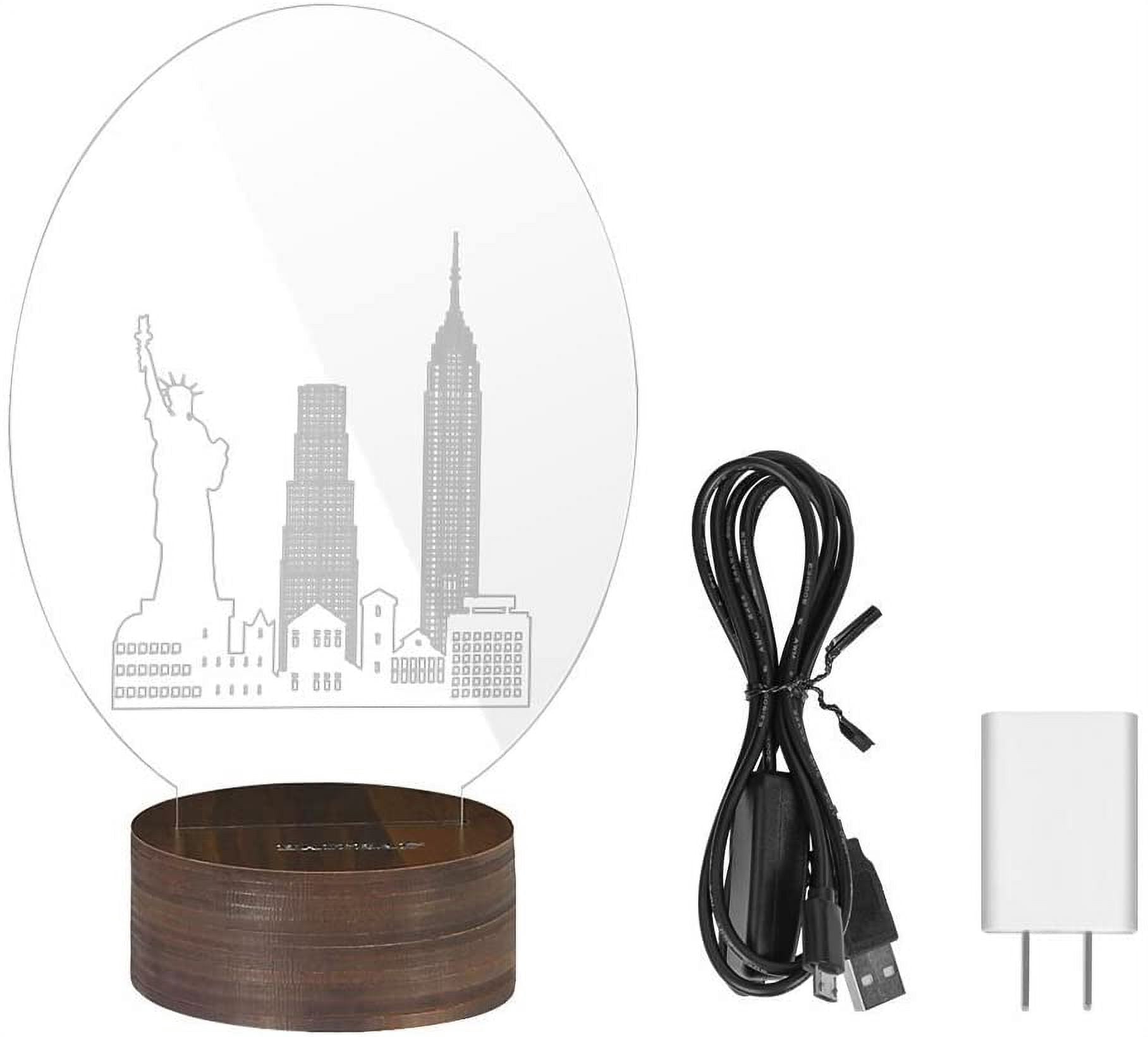 Oumilen Wooden Brown Night Light Table Kids Gift Home Decoration
