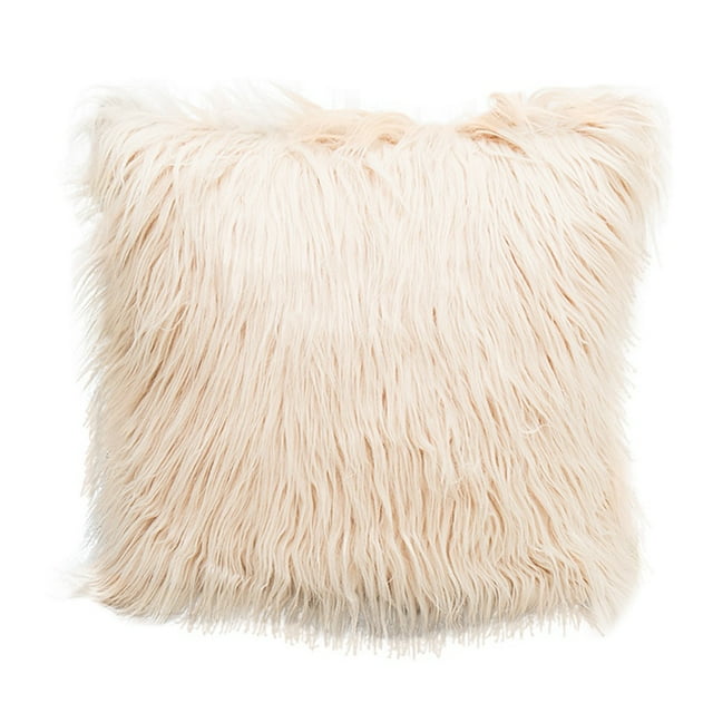 1PC Nordic Posh Style Home Decor Super Soft Plush Mongolian Faux Fur Throw Pillow Cover Cushion Case Pillowcase Square Multi Colors 18