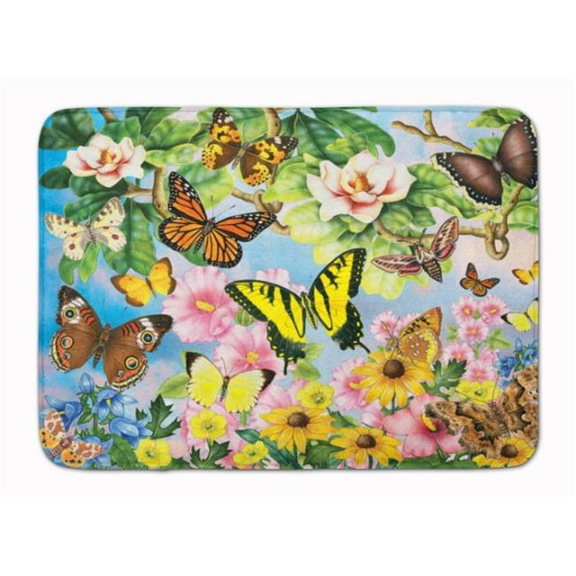 Tapis de Mousse à Mémoire de Forme Lavable à la Machine 19 x 27 Po Papillons d'Amérique du Nord