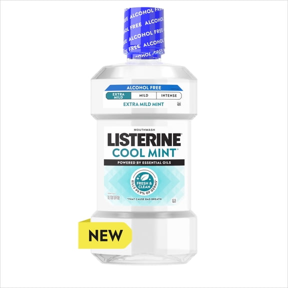 Listerine Extra Mild Alcohol-Free Mouthwash, Cool Mint, 1L