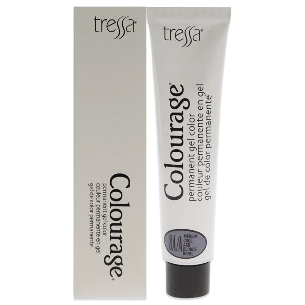 Tinte permanente en gel Colourage - Rubio ceniza medio frío 8AA de Tressa para unisex - Tinte para cabello de 2 oz Tressa Color de pelo 2 oz