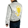 thumbnail image 2 of Men’s Drive Scorpion Logo Quilted Satin Bomber Jacket - Ivory White, 2 of 4