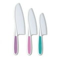 thumbnail image 2 of Juego de cuchillos de cocina para niños de 3 piezas | Cuchillos de nylon seguros para niños y niños pequeños de 4+ años | Bordes dentados para corte de lechuga para pastel de frutas | Mangos, 2 of 8