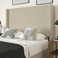 thumbnail image 6 of Merrick Lane Modern Platform Bed with Upholstered Wingback Headboard, Queen Size, Beige, 6 of 11