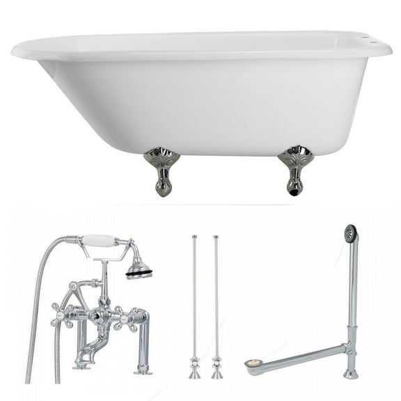 Heritage 60 Inch Cast Iron Classic Clawfoot Tub and Faucet Package