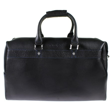 Robert Graham Mens Samson Leather Embossed Trim Duffle Bag Black Extra (Best Mens Leather Duffle Bag)