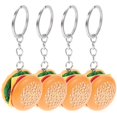 thumbnail image 2 of Food Keychain Charm Simulation Food Pendant Hamburger Key Ring Pendants Bag Ornament PVC Iron 9X3.5X2CM 4Pcs, 2 of 5