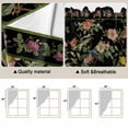 thumbnail image 5 of Black Spring Floral Swag Curtains for Kitchen/Bedroom/Living Room, Elegant Pastoral Flowers Birds Retro Art Scalloped Curtains 63 Inch Long, Window Swag Topper Curtains Valances 2 Panels Set 36"x63", 5 of 8