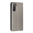 thumbnail image 3 of Feishell Wallet Case for Samsung Galaxy S23 Plus,for Women Men,Carbon Fibre Pattern Durable PU Leather Magnetic Closure Folio Flip Holder Card Slots Shockproof Phone Case,Gray, 3 of 8