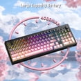 thumbnail image 5 of ZIYOULANG K100 99 Keys Gaming Membrane Wireless Keyboard with Media Knob,Tri-Mode BT/2.4GHz/USB-C,Side Printed Keys RGB Backlit Retro Cute Creamy Silent Computer Keyboard for MAC PC, 5 of 9