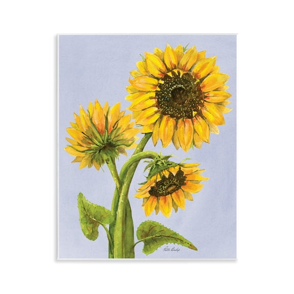 Stupell Industries Sunflower Trio Against Blue Wall Plaque Art, design by Patti Bishop