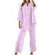 thumbnail image 4 of Ploknplq Jumpsuits for Women,Jogging Suits for Women Plus Size,Lounge Sets for Women,Shirt Tops Pockets Pants Shirt Trousers Set,Matching Sets Women Clothing,Track Suits for Women Set Pink L, 4 of 5