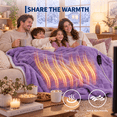 thumbnail image 4 of GARVEE Electric Heated Throw Blanket 50" x 60", Purple Jacquard Flannel Sherpa with 10 Heat Settings & Auto-Off Timer, 4 of 9