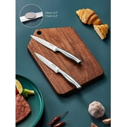 Steak Knives, Serrated Steak Knives with Gift Box, Stainless Steel Kitchen Steak Knife Set of 8, Silver
